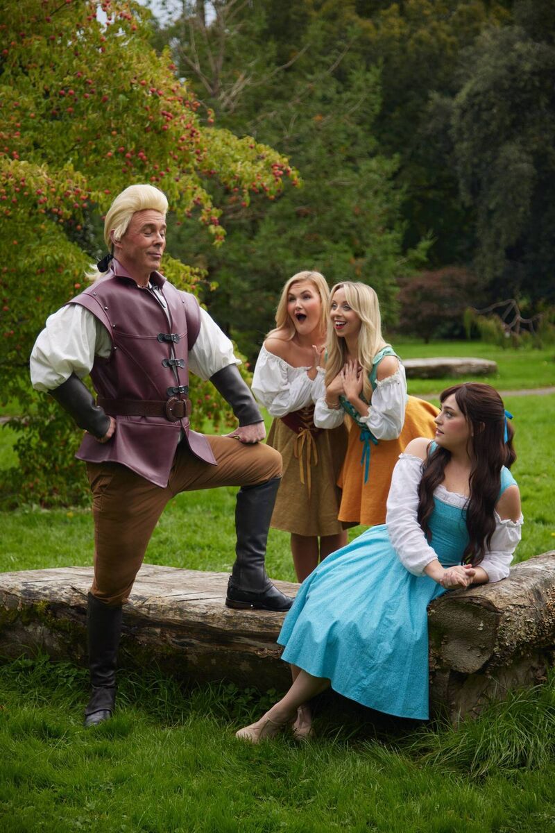 Michael Sands, Gaston, Chloe Riordan, Leah Hilton and Marion Goggin, Belle at Blarney Castle and Gardens for the launch of The Everyman and CADA's Christmas Panto, Beauty and the Beast . For more information see everymancork.com. Picture: Miki Barlok Michael Sands, Gaston, Chloe Riordan, Leah Hilton and Marion Goggin, Belle at Blarney Castle and Gardens for the launch of The Everyman and CADA's Christmas Panto, Beauty and the Beast . For more information see everymancork.com. Picture: Miki Barlok