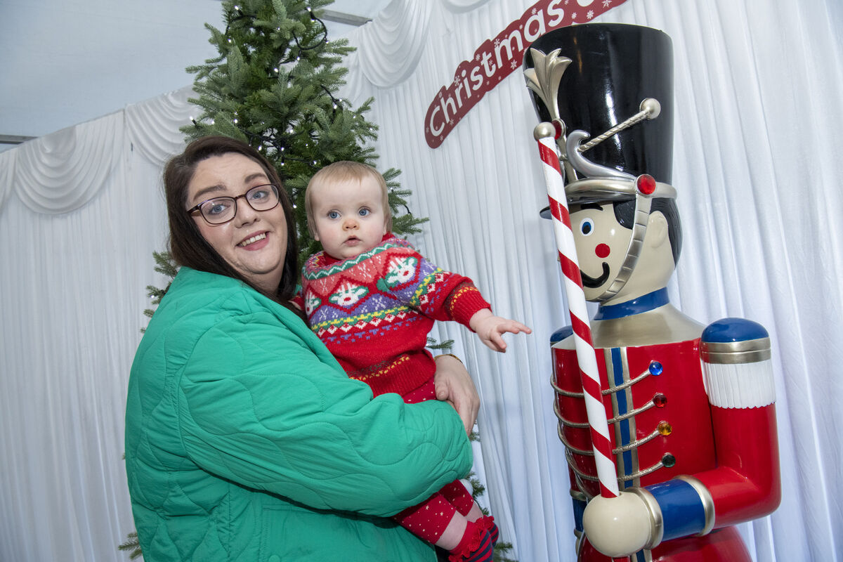 10-month-old baby Arly O'Riordan from Ballincollig and mum Laura get close up to one of the toy soldiers on duty at the centre. 10-month-old baby Arly O'Riordan from Ballincollig and mum Laura get close up to one of the toy soldiers on duty at the centre.