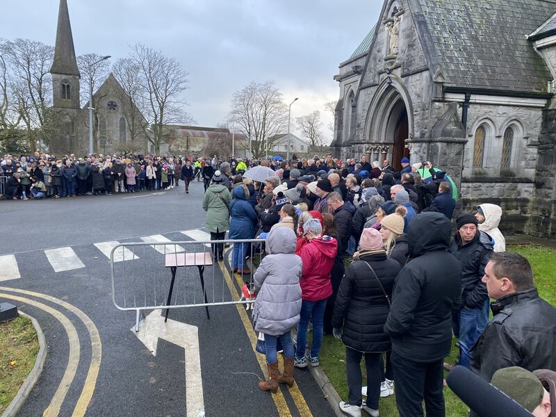 Crowds at the funeral of musician Shane MacGowan at Nenagh Co Tipperary. Pic: Larry Cummins Crowds at the funeral of musician Shane MacGowan at Nenagh Co Tipperary. Pic: Larry Cummins