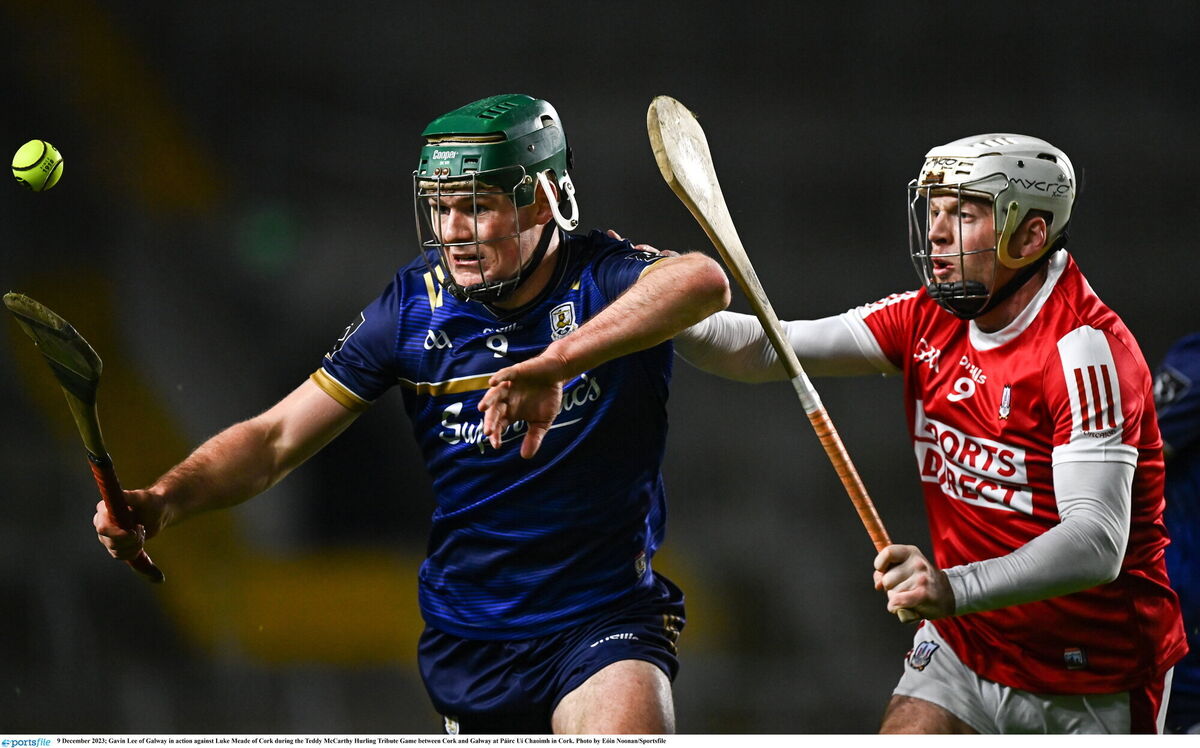 Cork's Luke Meade and Galway's Gavin Lee follow the sliothar. Picture: Eóin Noonan/Sportsfile Cork's Luke Meade and Galway's Gavin Lee follow the sliothar. Picture: Eóin Noonan/Sportsfile