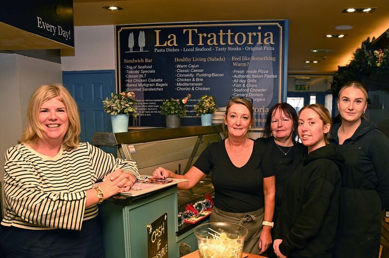 Lynda Corigliano, co-owner, La Trattoria family restaurant, Midleton, (left) with some of the team Dolores Horgan, Norma Cotter, Emily Lamb and Stephanie O'Brien.