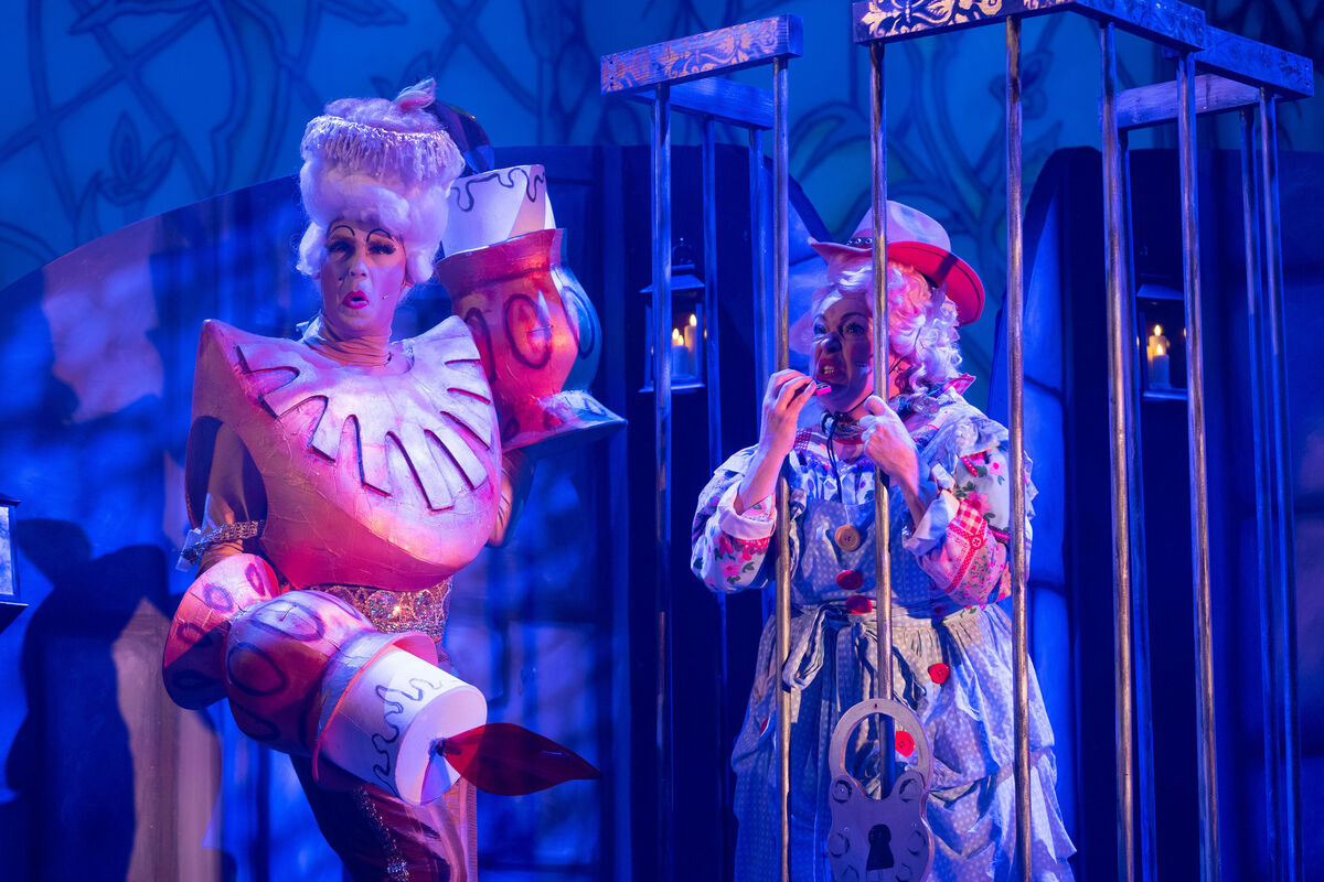 Graham McDermott as Sparky Looney and Fionula Linehan as Peggy Twomey in Beauty and the Beast at The Everyman which runs until Sunday 14 January. Picture: Darragh Kane