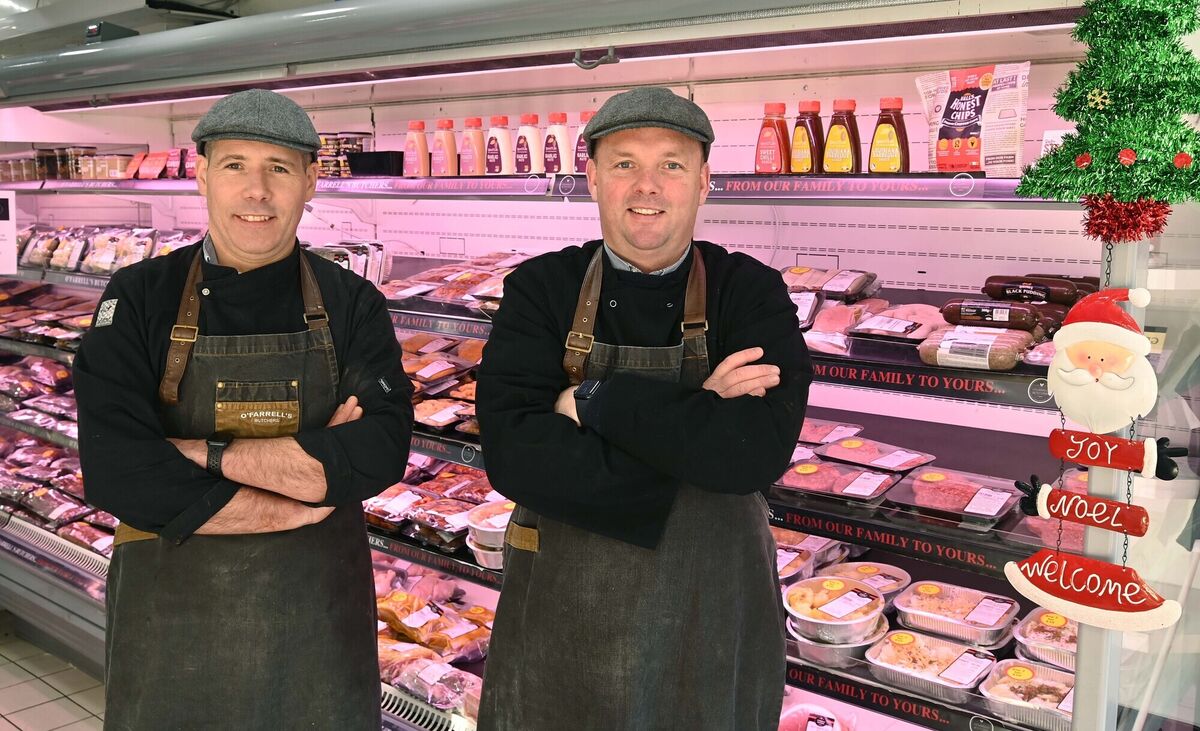 Paul O'Neill and Mark Kennedy, owners, in O'Farrell's Butchers, Midleton. Picture: Denis Minihane.