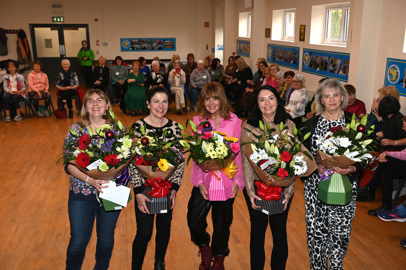  Hard-working volunteers Brid Flynn, Sandra Doyle, Sylvia Walker, Maria O'Kelly, and Marian O'Sullivan at the party. Picture: Larry Cummins