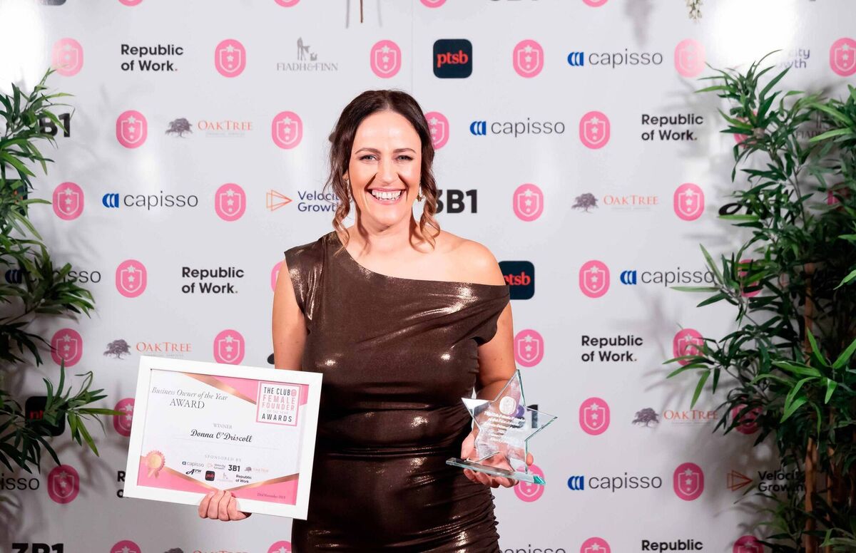 Donna O‘Driscoll, Roots Kitchen, overall winner of The Female Founder Awards who also took home Business Owner of the Year, at the ceremony, hosted by The Club at Maryborough Hotel.	Picture: Alison Miles /OSM photo