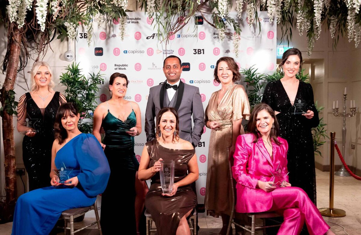 Winners with main sponsor Pratheesh Kumar of Capisso at The Female Founder Award. Picture: Alison Miles /OSM PHOTO