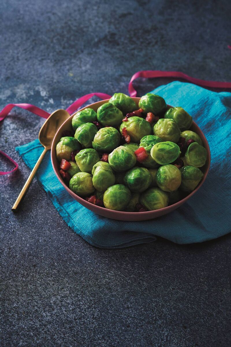 Brussels sprouts with bacon, cranberries and seasoned butter, part of the Deluxe range at Lidl. Brussels sprouts with bacon, cranberries and seasoned butter, part of the Deluxe range at Lidl.