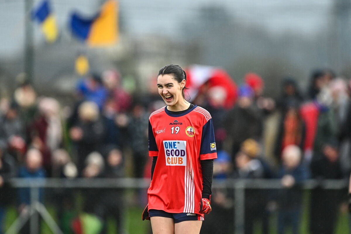 Áine McCarthy of O'Donovan Rossa celebrates after the Currentaccount.ie All-Ireland Ladies Junior Club Championship semi-final match between O’Donovan Rossa of Cork and Gusserane of Wexford at O’Donovan Rossa GAA, Cork. Photo by Eóin Noonan/Sportsfile