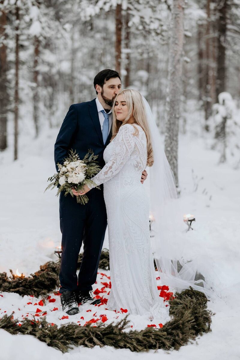 Adam Gould and Roisin O’Connor, who recently eloped to Lapland Adam Gould and Roisin O’Connor, who recently eloped to Lapland