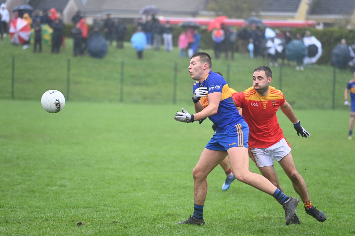 Kieran Kavanagh in action for Carrigaline this year. The Carrigdhoun outfit will be hoping to return to the top flight in 2024. Picture: Larry Cummins