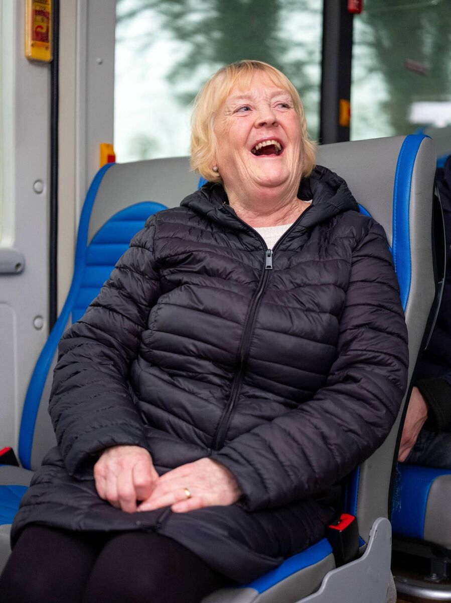 Noreen Coughlan, a passenger on the link goes to see her grandchildren. Noreen Coughlan, a passenger on the link goes to see her grandchildren.