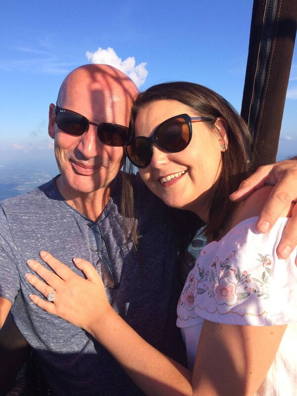 Isabel Terry and finance Philip in Philadelphia, USA, when they got engaged 