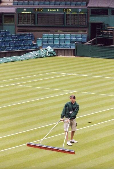 Eamonn working on the famous Centre Court at Wimbledon.