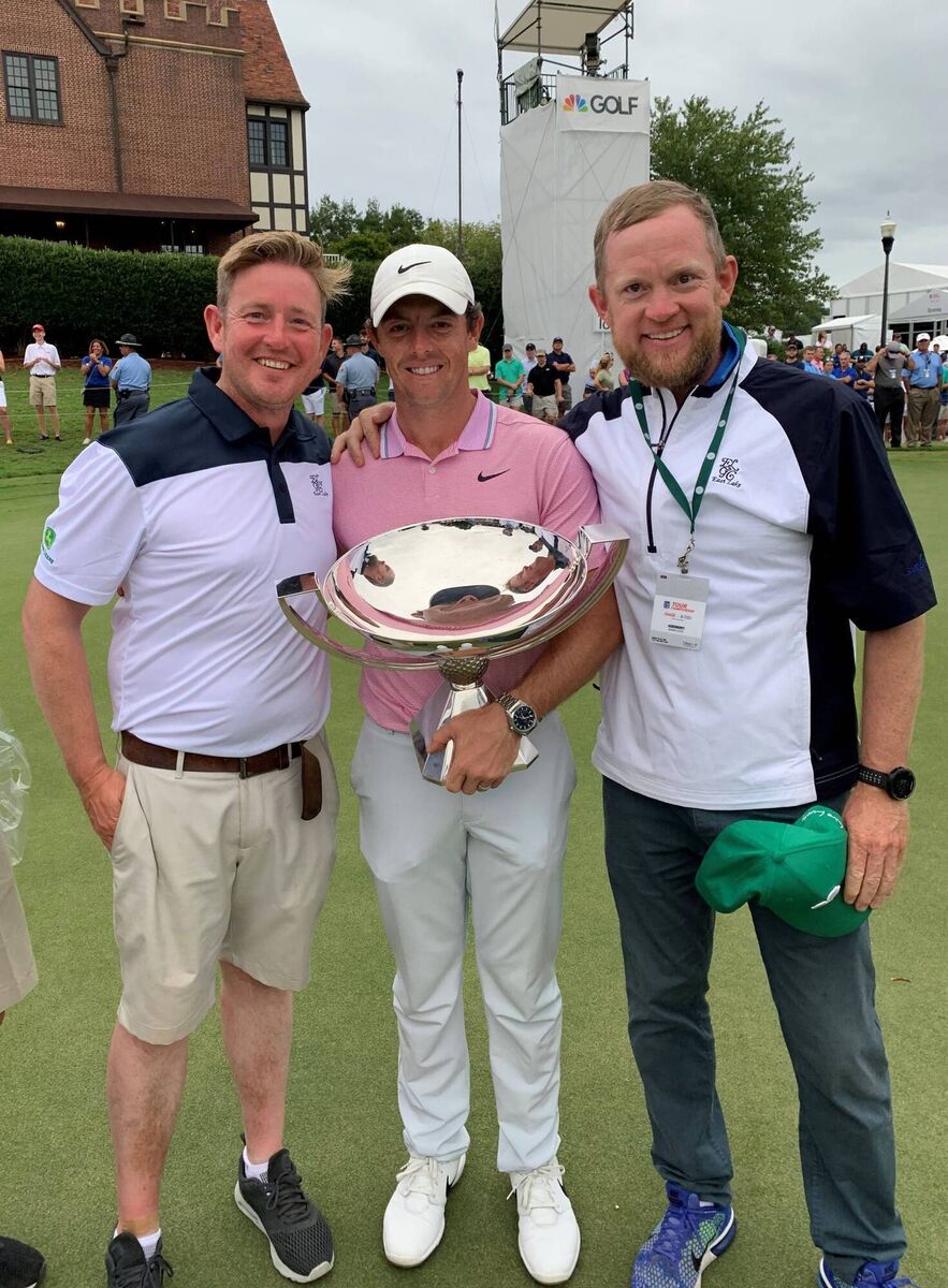 Eamonn McCarthy with Rory Mcllroy at the Tour Championship.