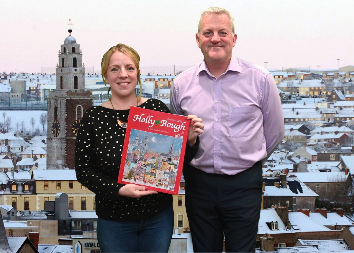 Fiona Foley, the artist whose illustration is featured on the front cover of this year's Holly Bough pictured with John Dolan, Holly Bough editor. Picture: Dan Linehan