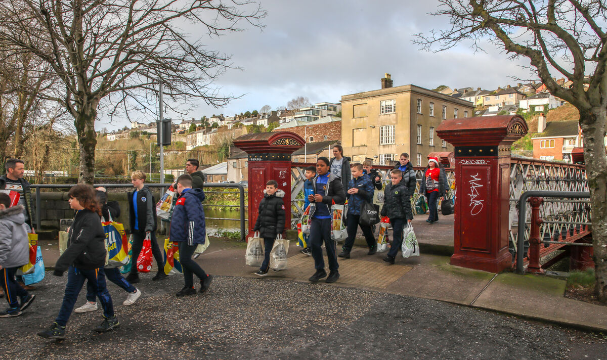 Pupils from Blarney Street National School en route to Penny Dinners. Picture: David Creedon