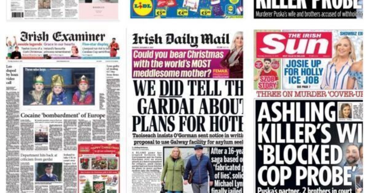 What the papers say: Thursday's front pages - Vimarsana News