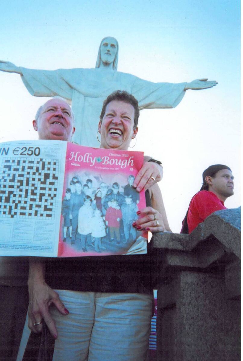 Peter and Adelina O'Sullivan at the Christ the Redeemer statue in Rio