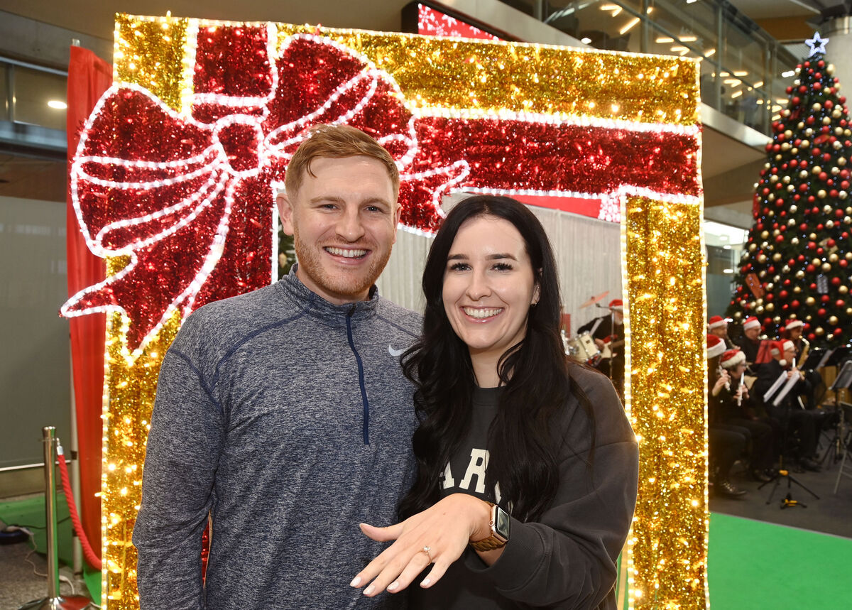 Ailbhe Lowney, Douglas, Cork, and Stephen Madine, Cobh, who recently got engaged, arriving at Cork Airport from Dubai for Christmas.