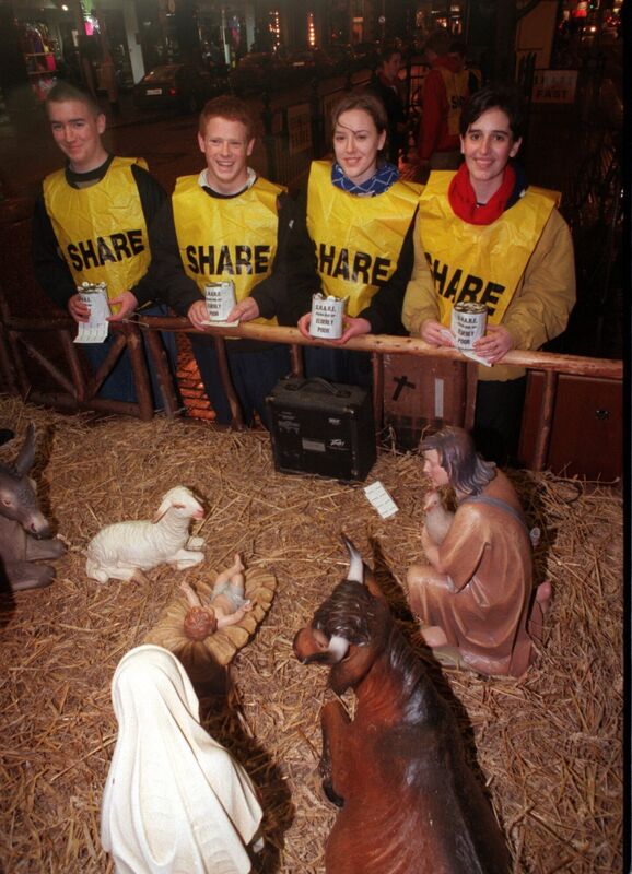 Pictured in 1998: Attending the opening of the SHARE crib on Patrick St were Bobby Kidney, Richard Whelan, Nicola McCarthy and Claire O'Sullivan. Picture: Dan Linehan Pictured in 1998: Attending the opening of the SHARE crib on Patrick St were Bobby Kidney, Richard Whelan, Nicola McCarthy and Claire O'Sullivan. Picture: Dan Linehan