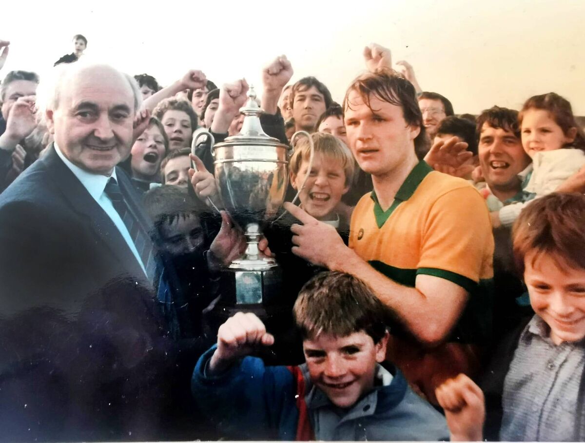 Teddy McCarthy collecting the cup. Teddy McCarthy collecting the cup.