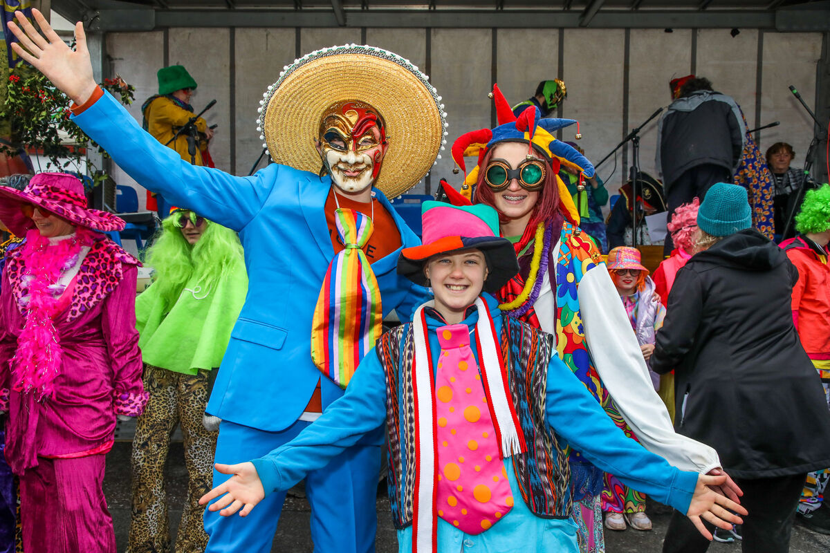 Wren Boys, Daniel, Samantha and Meijke Jones are all dressed up at the Wren Boys Street Festival on St. Stephen's Day that was held in Carrigaline, Co. Cork.Picture: David Creedon
