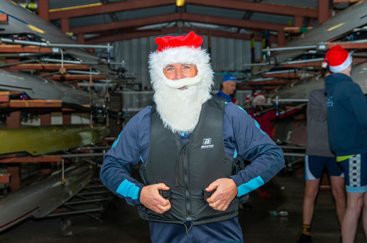 Chris Dorgan of Shandon Rowing Club supporting his Teammates in true festive sprit for the Stephens Day Scatter at the Marina. picture by Noel Sweeney