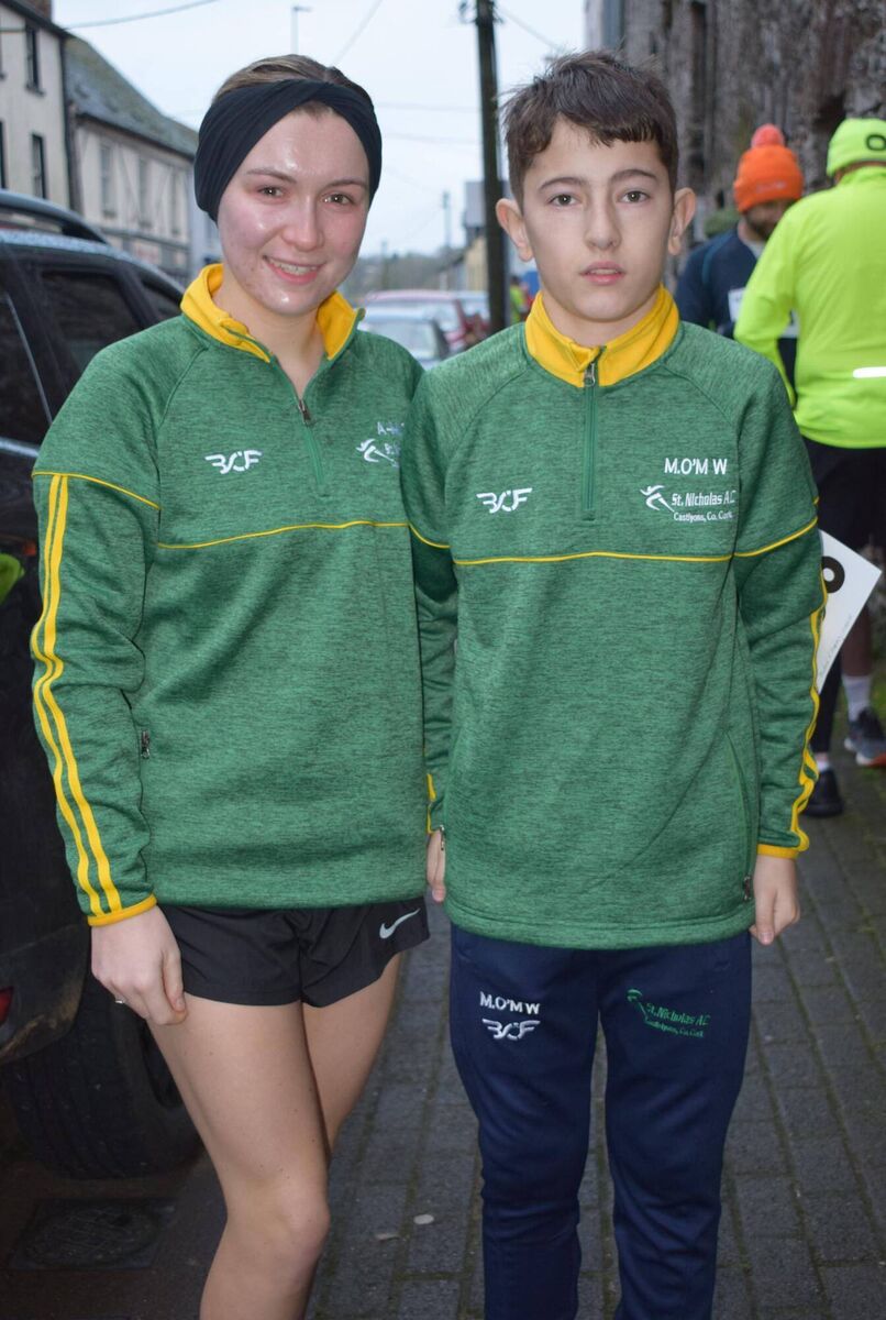 St Nicholas AC runners Ann-Marie Quirke and Michael O'Mahony-Walsh who took part in the Cloyne 4km. Picture: John Walshe St Nicholas AC runners Ann-Marie Quirke and Michael O'Mahony-Walsh who took part in the Cloyne 4km. Picture: John Walshe