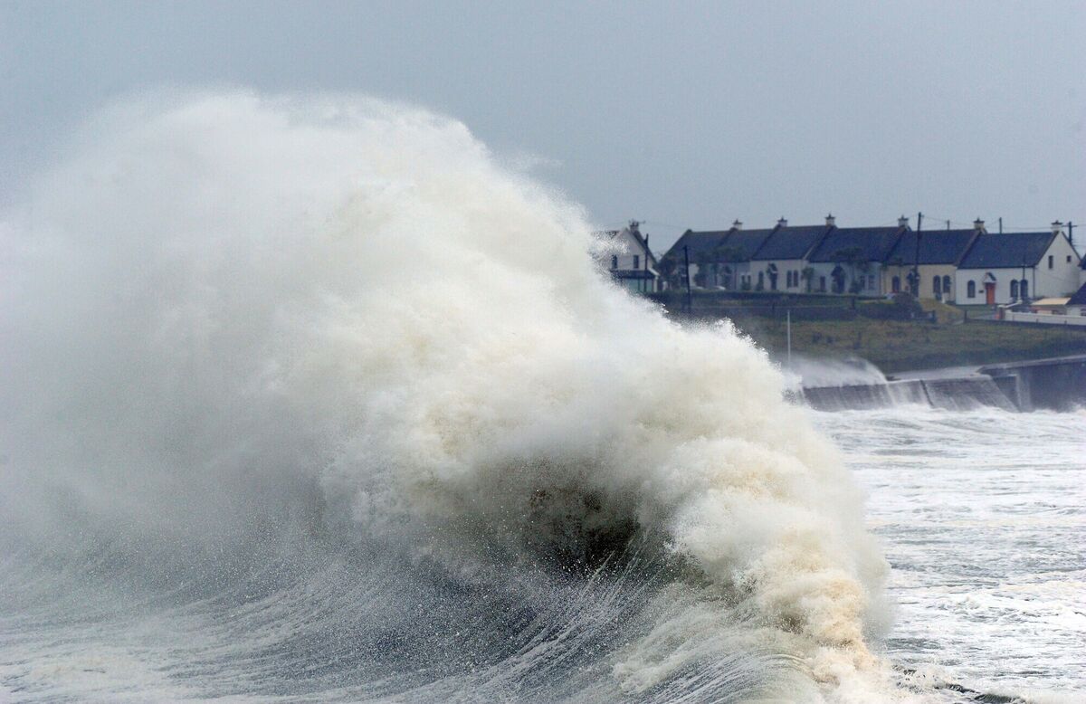 Huge waves pounding the shore at Garrettstown, Co. Cork, during Storm Agnes. Picture Denis Minihane. Huge waves pounding the shore at Garrettstown, Co. Cork, during Storm Agnes. Picture Denis Minihane.