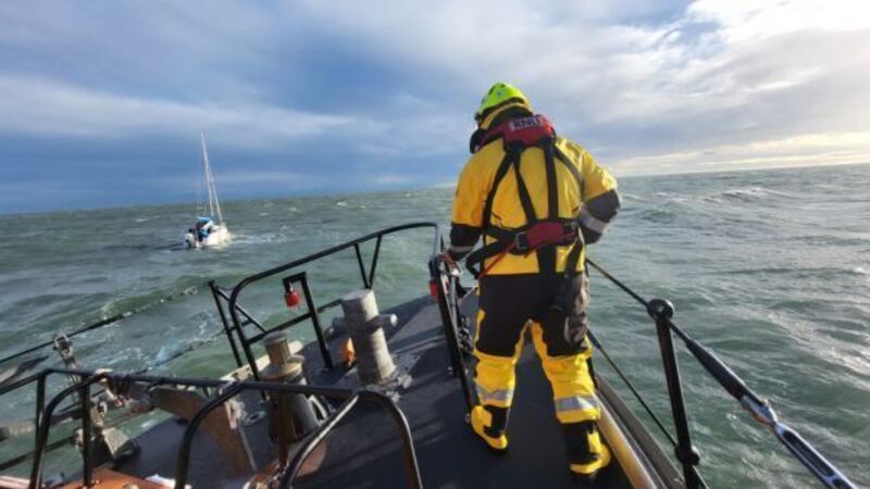 Two people rescued after yacht blown away from Dublin coast Two people rescued after yacht blown away from Dublin coast