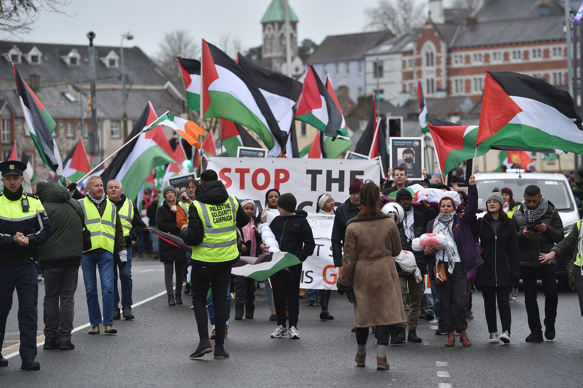  People marching at the Cork Palestine Solidarity Campaign rally for Palestine in Cork City Centre. Picture Dan Linehan