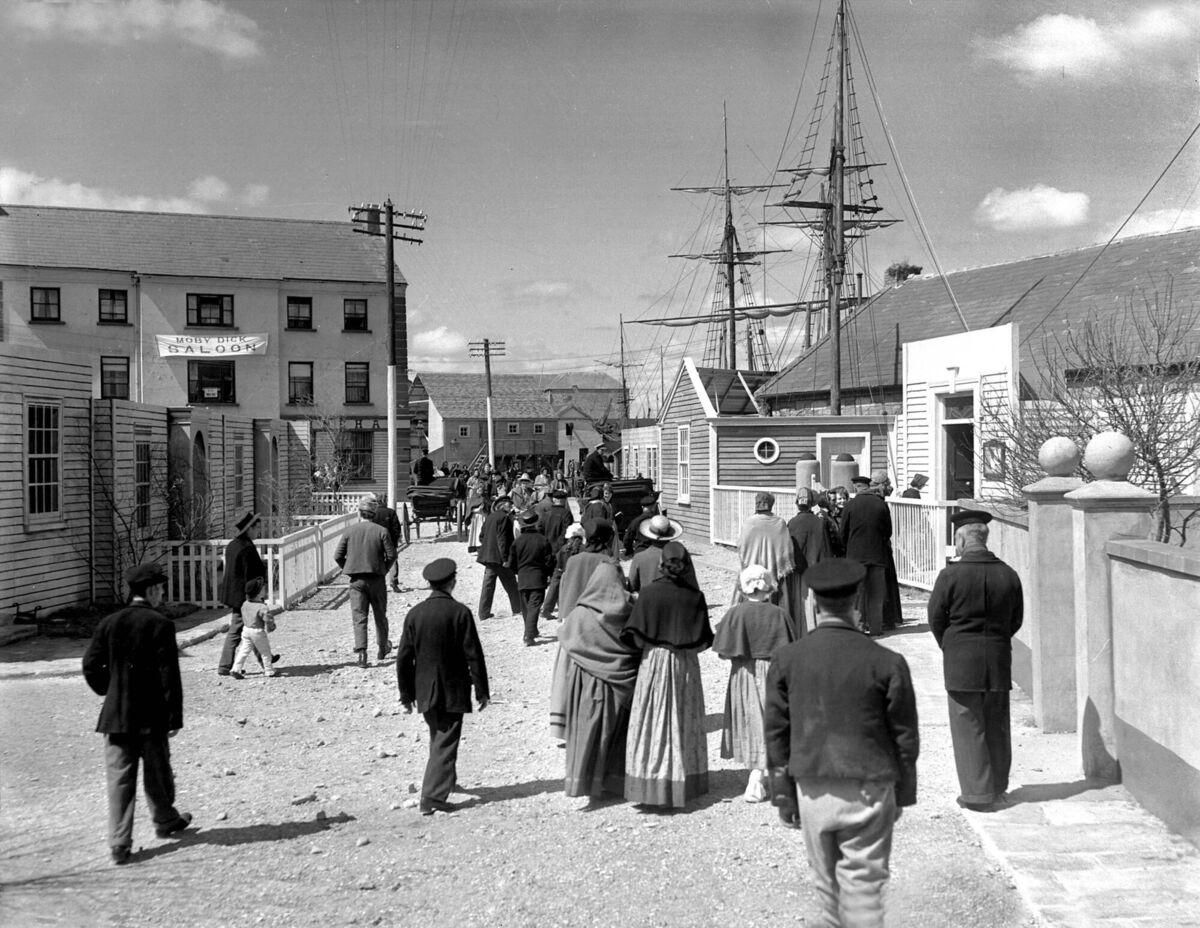 On the set of the film 'Moby Dick' at Youghal On the set of the film 'Moby Dick' at Youghal