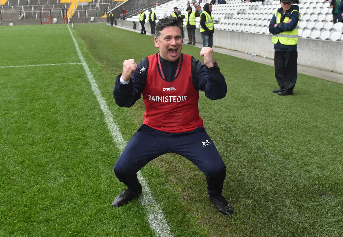 Niall O'Halloran celebrates after Fr O'Neill's win over Courcey Rovers in the 2022 Co-op SuperStores Cork SAHC final. Picture: Eddie O'Hare Niall O'Halloran celebrates after Fr O'Neill's win over Courcey Rovers in the 2022 Co-op SuperStores Cork SAHC final. Picture: Eddie O'Hare