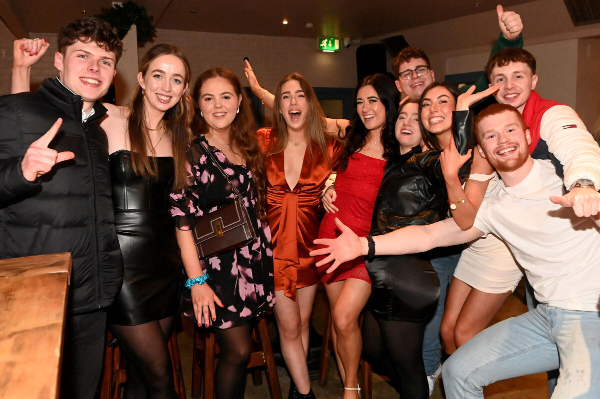 Group celebrating New Year's Eve in Crawford and Co. Picture; Eddie O'Hare Group celebrating New Year's Eve in Crawford and Co. Picture; Eddie O'Hare