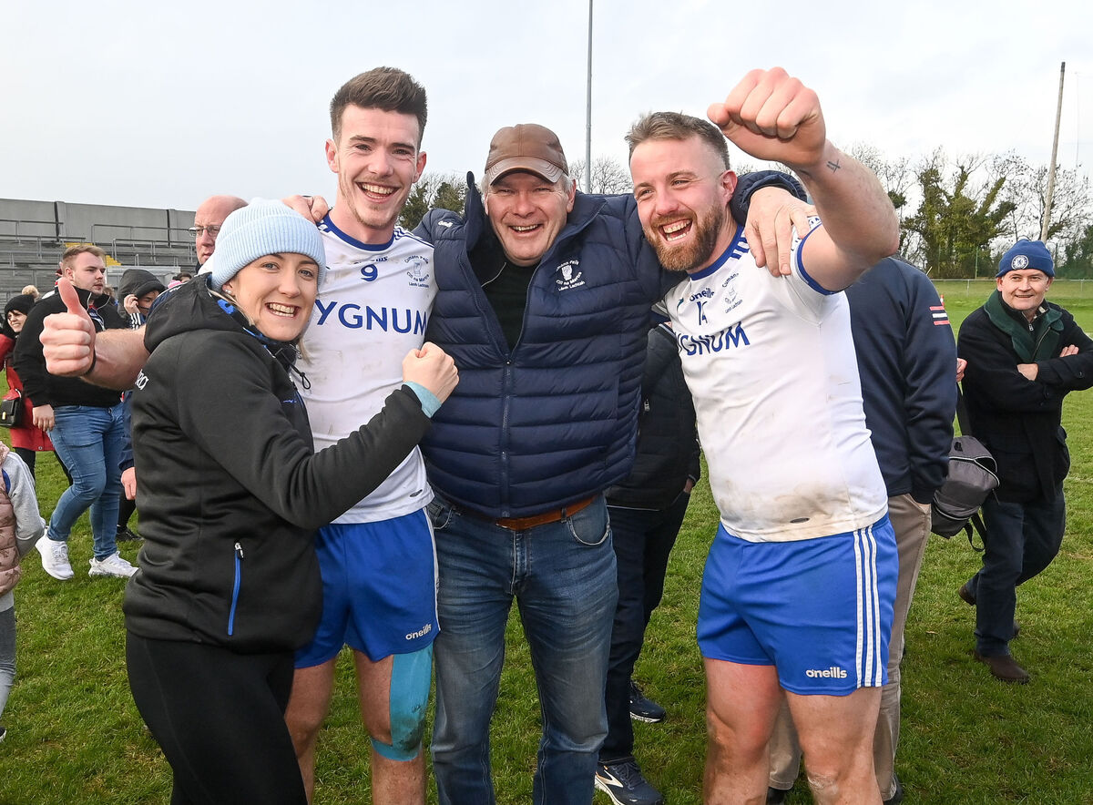 Cill na Martra players and supporters celebrate after defeating Mungret St Paul's in the Munster IFC final at Mallow. Picture: David Keane Cill na Martra players and supporters celebrate after defeating Mungret St Paul's in the Munster IFC final at Mallow. Picture: David Keane