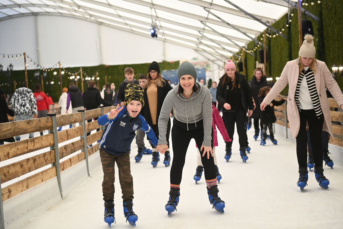 Matthew and Fiona Longan, from Dungarvan, Co Waterford enjoying an ice skating session at Alpine Skate Trail at Fota House and Gardens in Cork. Picture: Larry Cummins Matthew and Fiona Longan, from Dungarvan, Co Waterford enjoying an ice skating session at Alpine Skate Trail at Fota House and Gardens in Cork. Picture: Larry Cummins