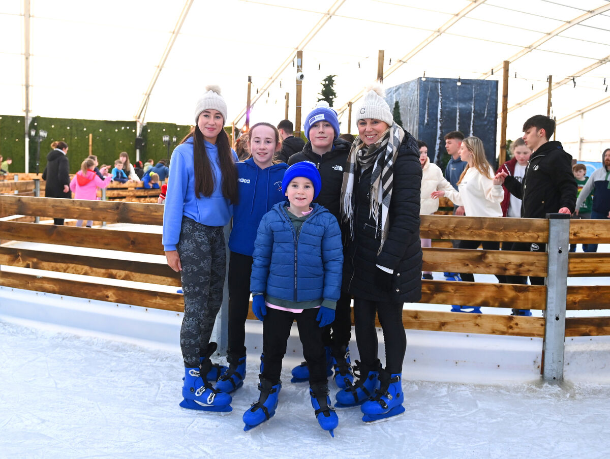 Claire Keane, Clonmel with children Chloe, Isabelle, Dylan and Darragh enjoying an ice skating session at Alpine Skate Trail at Fota House and Gardens in Cork. Picture: Larry Cummins Claire Keane, Clonmel with children Chloe, Isabelle, Dylan and Darragh enjoying an ice skating session at Alpine Skate Trail at Fota House and Gardens in Cork. Picture: Larry Cummins