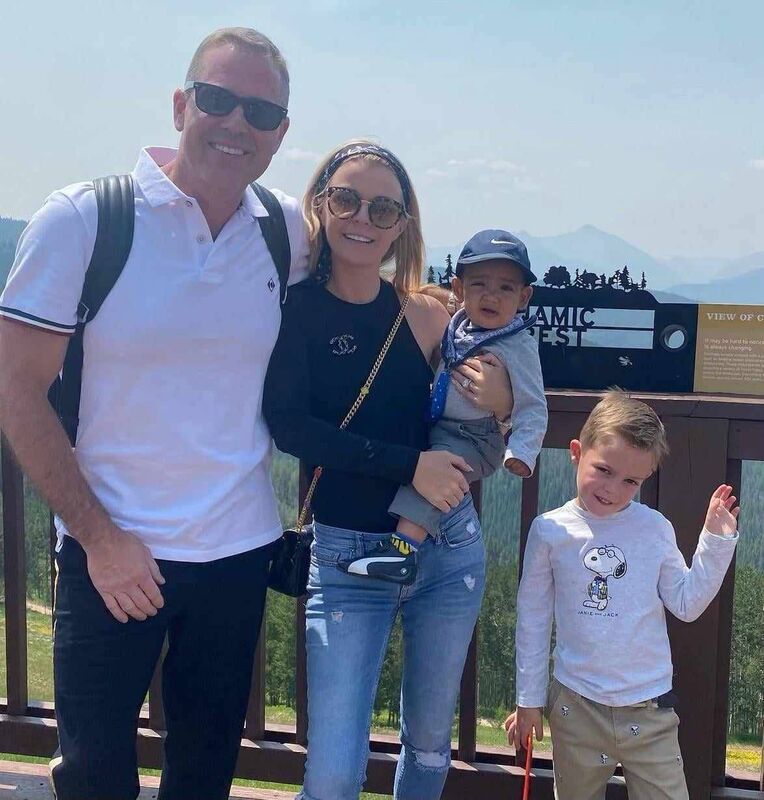 Jason Randolph and his wife Victoria Shorten Randolph with their children (from left) Luke and Jack.