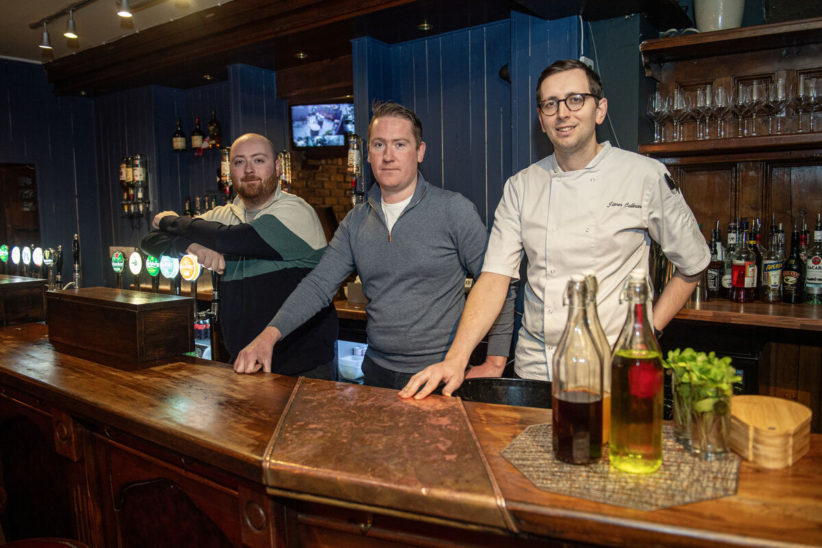  Brothers Barry and Colin Hennessy with James Cullinane at the Church Lane Restaurant off Main Street, Midleton. The restaurant opened in November. Picture Dan Linehan