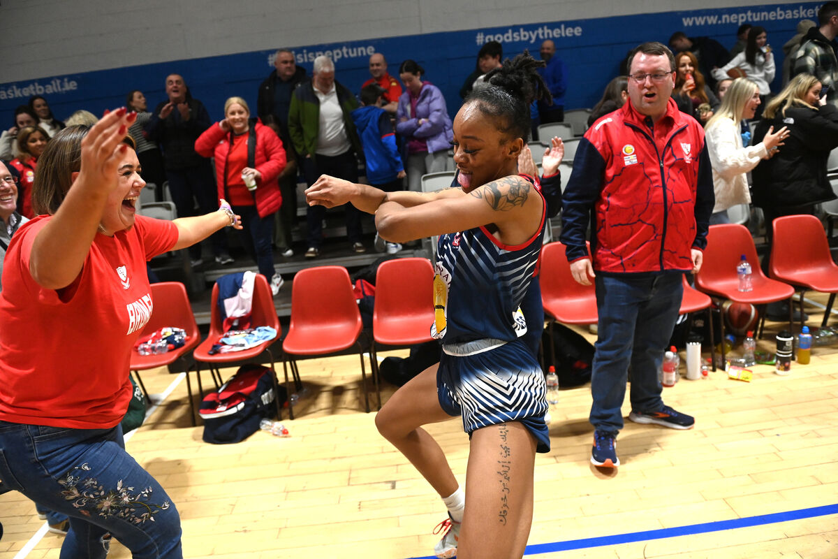  Kyaja Williams performs a celebratory dance. Picture: Larry Cummins