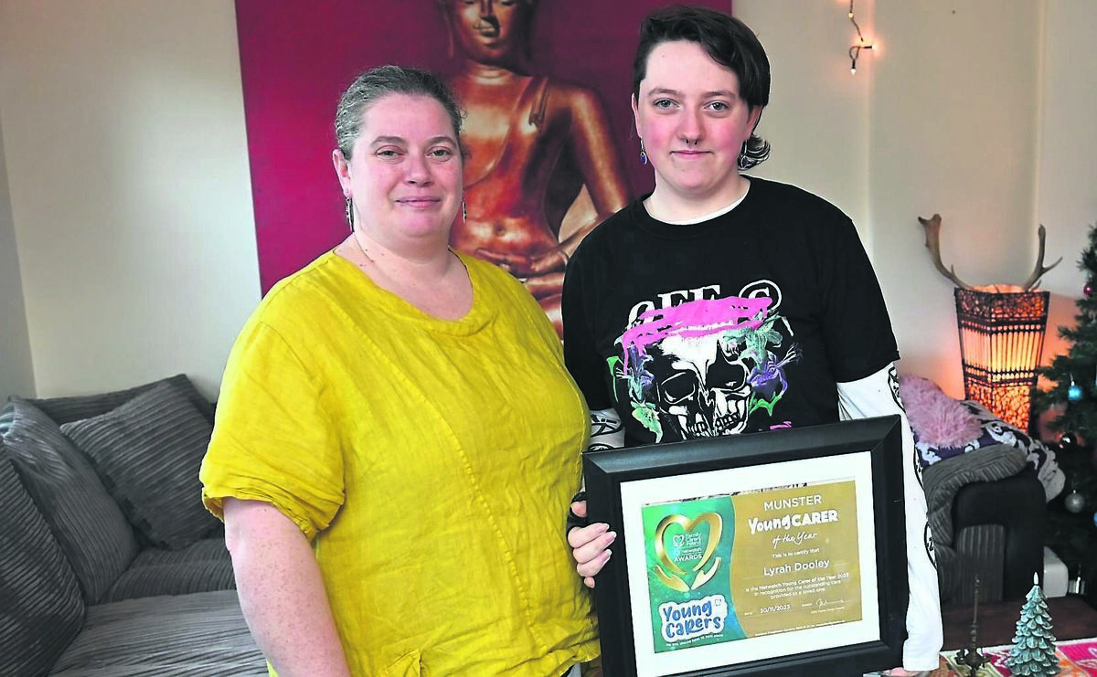 Seventeen-year-old Lyrah Dooley, who was named Munster Young Carer of the Year, with her mother Dee at their home in Castletownbere, Co Cork. Picture: Dan Linehan Seventeen-year-old Lyrah Dooley, who was named Munster Young Carer of the Year, with her mother Dee at their home in Castletownbere, Co Cork. Picture: Dan Linehan
