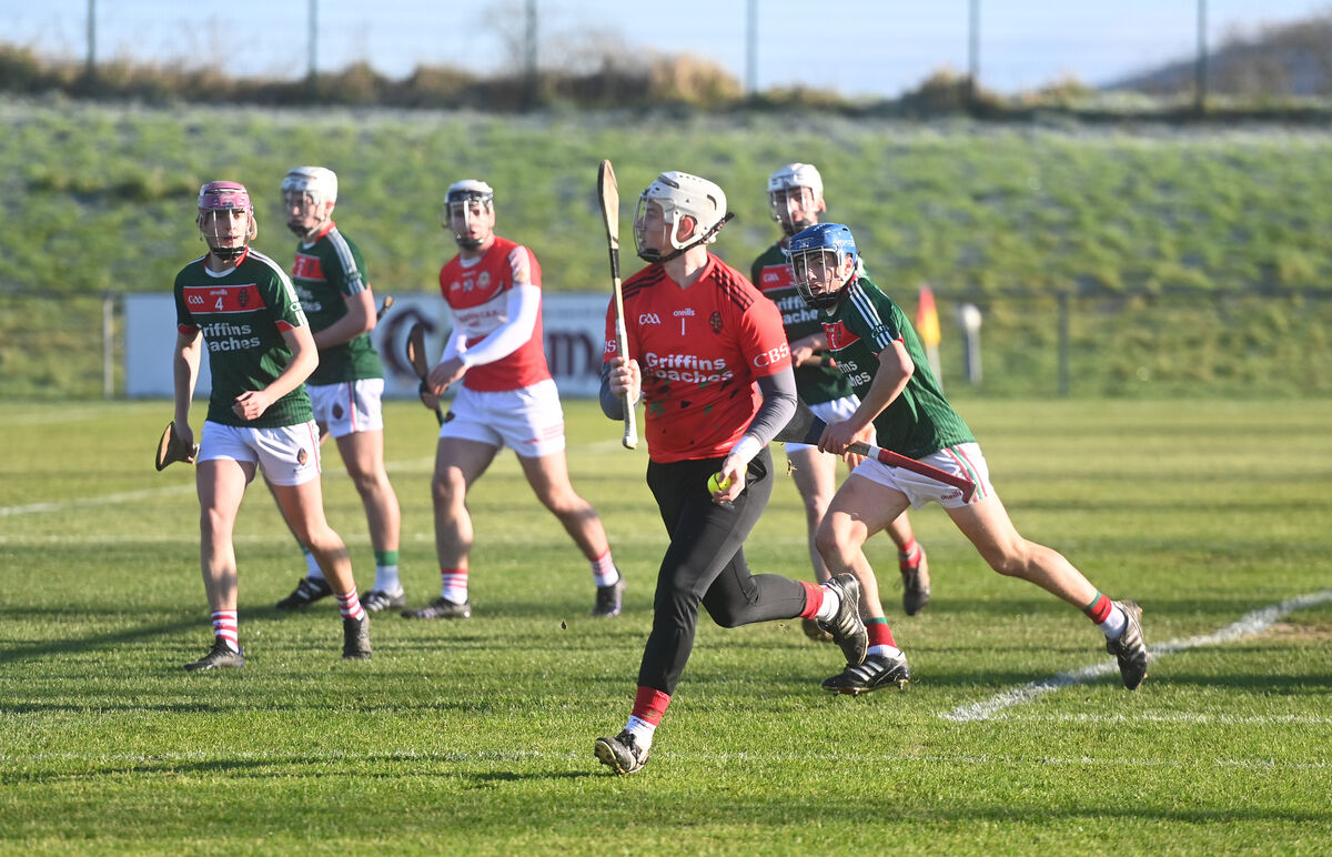 Charleville CBS goalkeeper Kieran Murphy  about to make a clearance. Picture: Larry Cummins