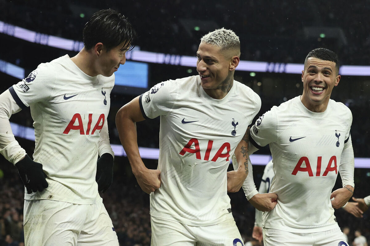 Tottenham's Richarlison, centre, celebrates after scoring his side's third goal during the English Premier League soccer match against Bournemouth at the Tottenham Hotspur Stadium in London Picture: AP Photo/Ian Walton Tottenham's Richarlison, centre, celebrates after scoring his side's third goal during the English Premier League soccer match against Bournemouth at the Tottenham Hotspur Stadium in London Picture: AP Photo/Ian Walton