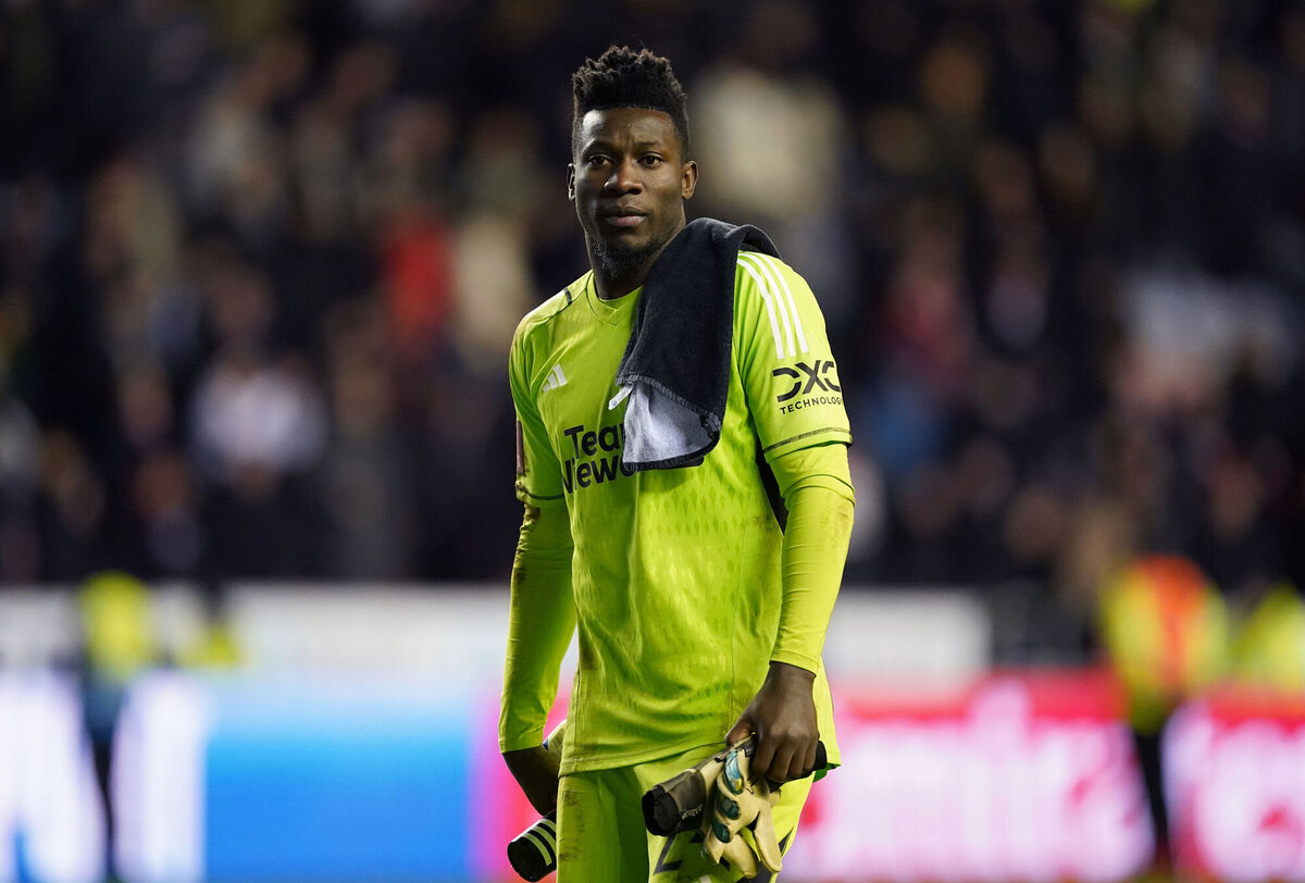 Manchester United goalkeeper Andre Onana after the FA Cup Third Round win over Wigan at the DW Stadium, Wigan. Sunday's game will be his last for some time with United, as he heads off to AFCON action with his native Cameroon. Picture: Martin Rickett/PA Wire Manchester United goalkeeper Andre Onana after the FA Cup Third Round win over Wigan at the DW Stadium, Wigan. Sunday's game will be his last for some time with United, as he heads off to AFCON action with his native Cameroon. Picture: Martin Rickett/PA Wire