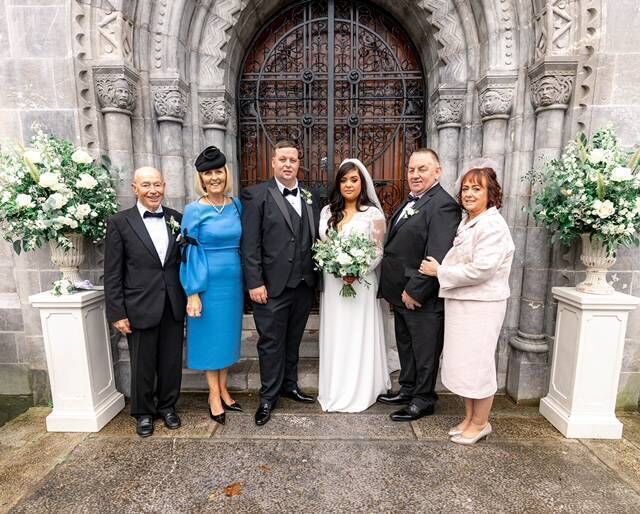 The bride said: “Our parents Valerie, Frank, Margaret and Noel played a main part in the whole wedding and they brought so much fun and buzz to the whole build-up, we wouldn’t have been able to do it without them.” The bride said: “Our parents Valerie, Frank, Margaret and Noel played a main part in the whole wedding and they brought so much fun and buzz to the whole build-up, we wouldn’t have been able to do it without them.”