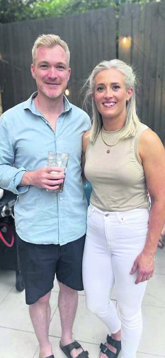 Katey Byrd and Gavin at a barbecue at their home in Surbiton, south-west London, last year Katey Byrd and Gavin at a barbecue at their home in Surbiton, south-west London, last year