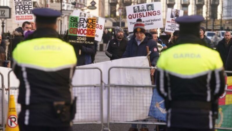 Two protests held at Leinster House as Dáil returns Two protests held at Leinster House as Dáil returns