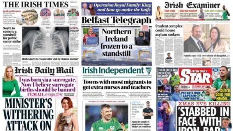 What the papers say: Thursday's front pages What the papers say: Thursday's front pages