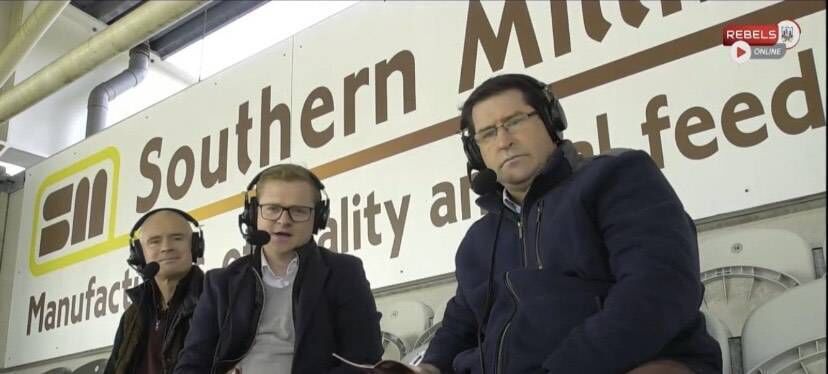 Patrick Mulcahy flanked by Seanie McGrath &amp; Mark Landers on Rebels Online before the 2023 Senior A Hurling Final between Blarney and Newcestown.