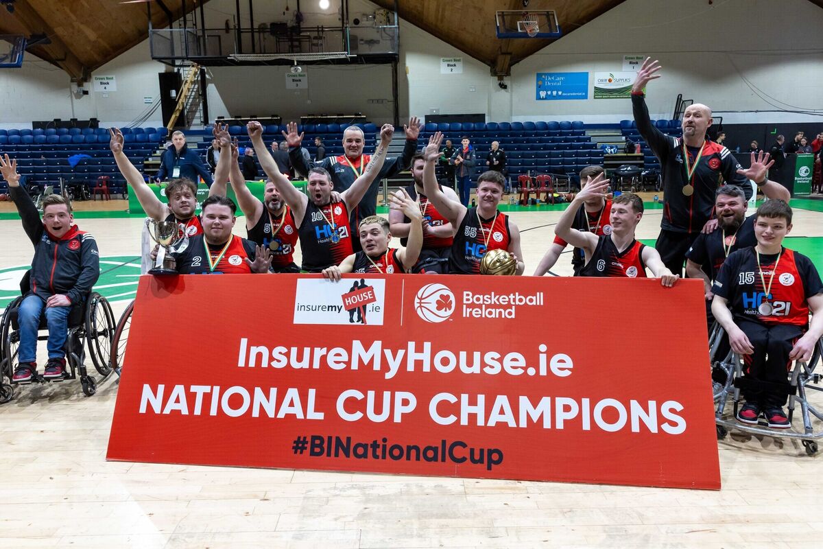 Rebel Wheelers’ celebrate after winning the InsureMyHouse.ie Irish Wheelchair Association National Cup Final. Picture: INPHO/Morgan Treacy